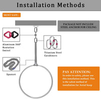 DASKING Professional Aerial Hoop Kit - 90CM/32MM / black,grey,green,pink,steel - image 4
