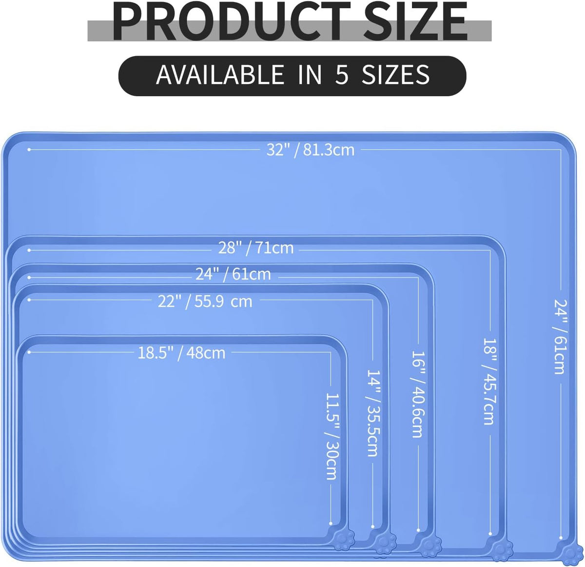 Reopet Silicone Pet Feeding Mat - Blue / 28" x 18" - image 2