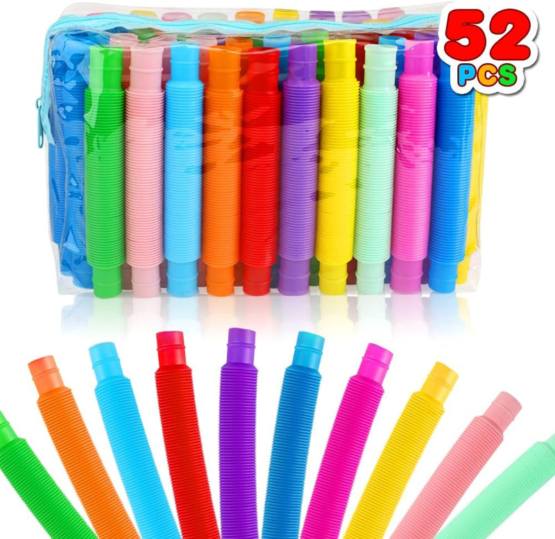 52 Pack Pop Tubes, Sensory Toys Party Favors for Kids 8-12 Fidget Toys Goodie Bag - 52