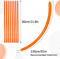 260 Clear Long Balloons for Animals - Orange - image 3