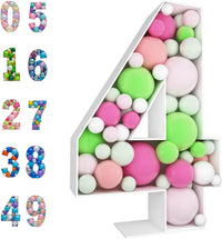 JoyBox Design 3FT DIY Mosaic Balloon Number 1 Frame - Number 4