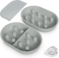 Bowl & Mat Set for Automatic Microchip Cat Pet Feeder - Gray Bowls / 2+1 Pack
