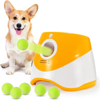 SOCO Automatic Ball Launcher for Dogs, Orange - Orange-6 balls