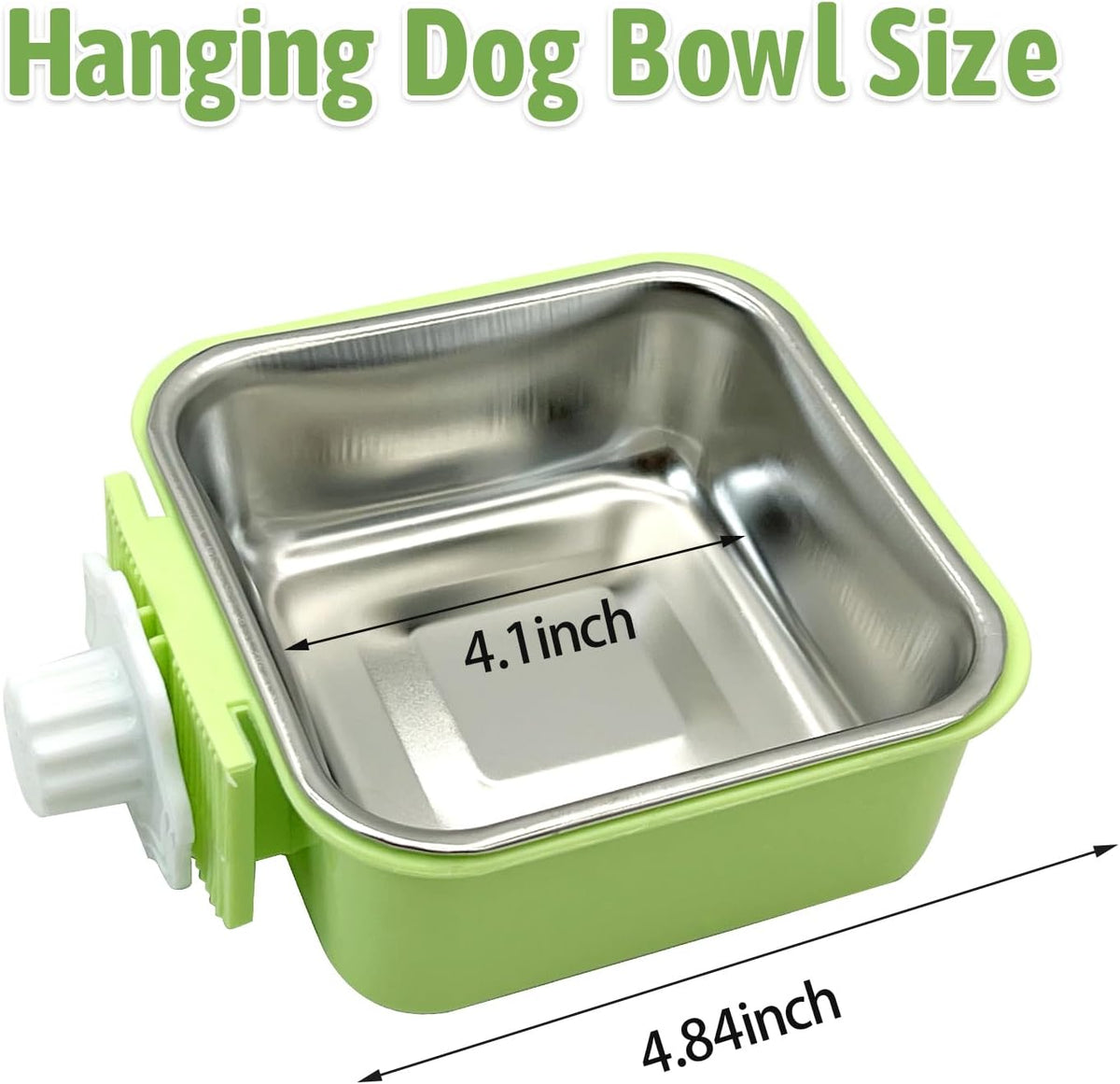 2PCS Stainless Steel Dog Bowls Set Removable Puppy Food and Water - 3 PCS (Pack of 2) / Small Square (Blue, Green, Pink) - image 2
