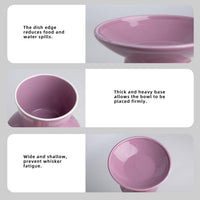 Ceramic Elevated Cat Food Bowls, 6.2" Wide - Dark Purple / 2 Pack - image 4