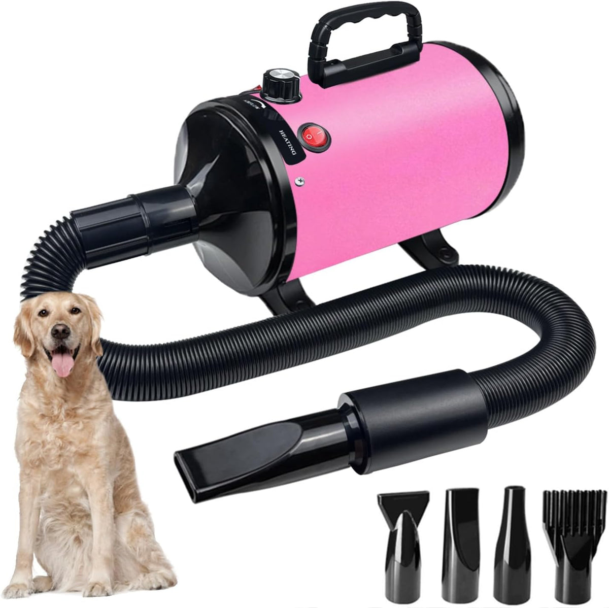 Dog Dryer for Pet Grooming, High-Velocity Force Blow Dryer – Essentials for Dogs - Pink