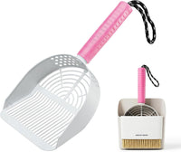 Cat Litter Scoop, Kitty Metal Scooper with Long Handle – Daily Care for Cats - Large / Pink