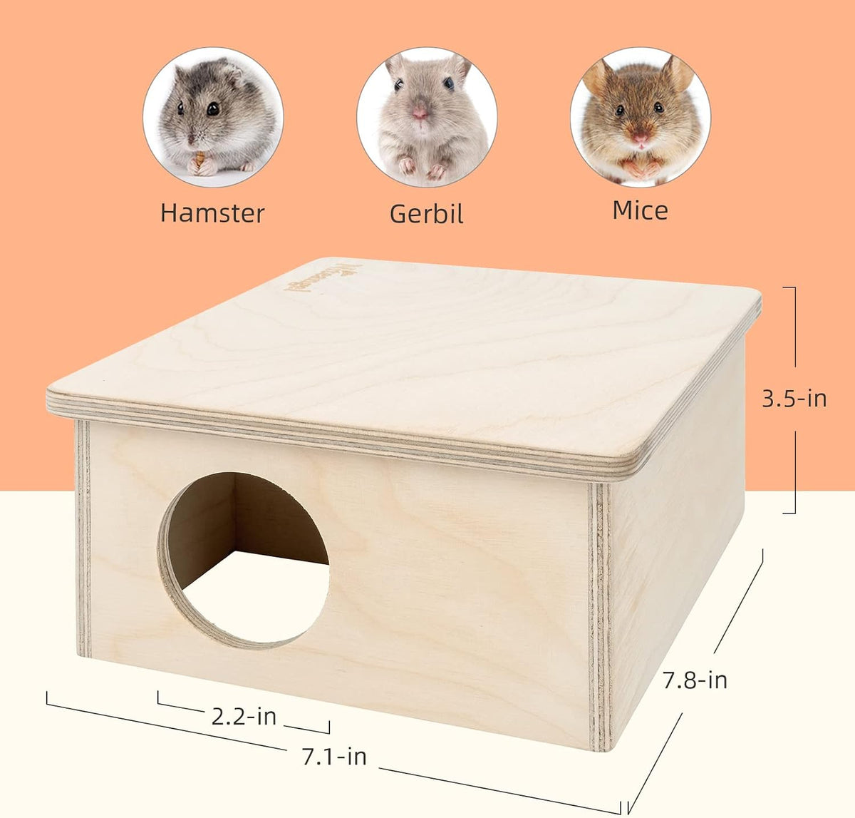 Niteangel Birch Chamber-Maze Hamster Hideout - 2 Chamber Hideout-Small - image 2