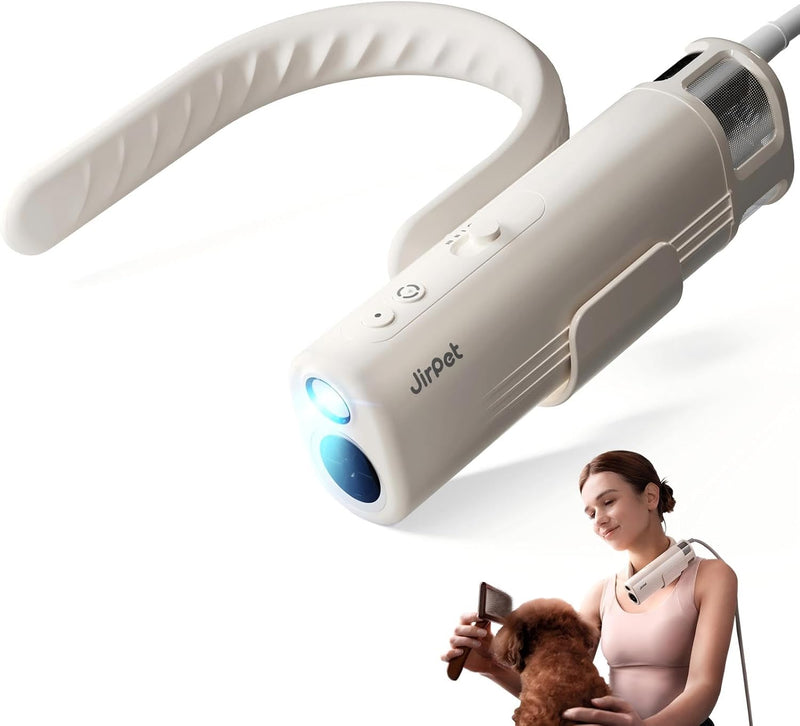 Neck Dryer for Pet Grooming, Hands-Free High Velocity Dog Dryer – Essentials for Dogs