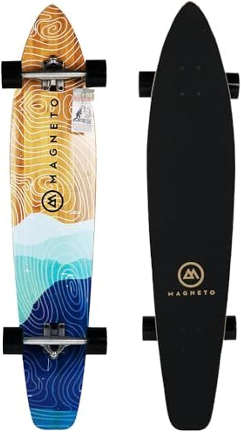 Magneto 44 inch Kicktail Cruiser Longboard Skateboard - Mountains