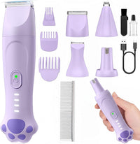 4-in-1 Dog Clippers for Grooming Kit - Purple