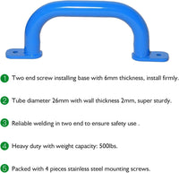 Purife 10 inch matte black metal playground safety handles, 2 pack with screws - view 9