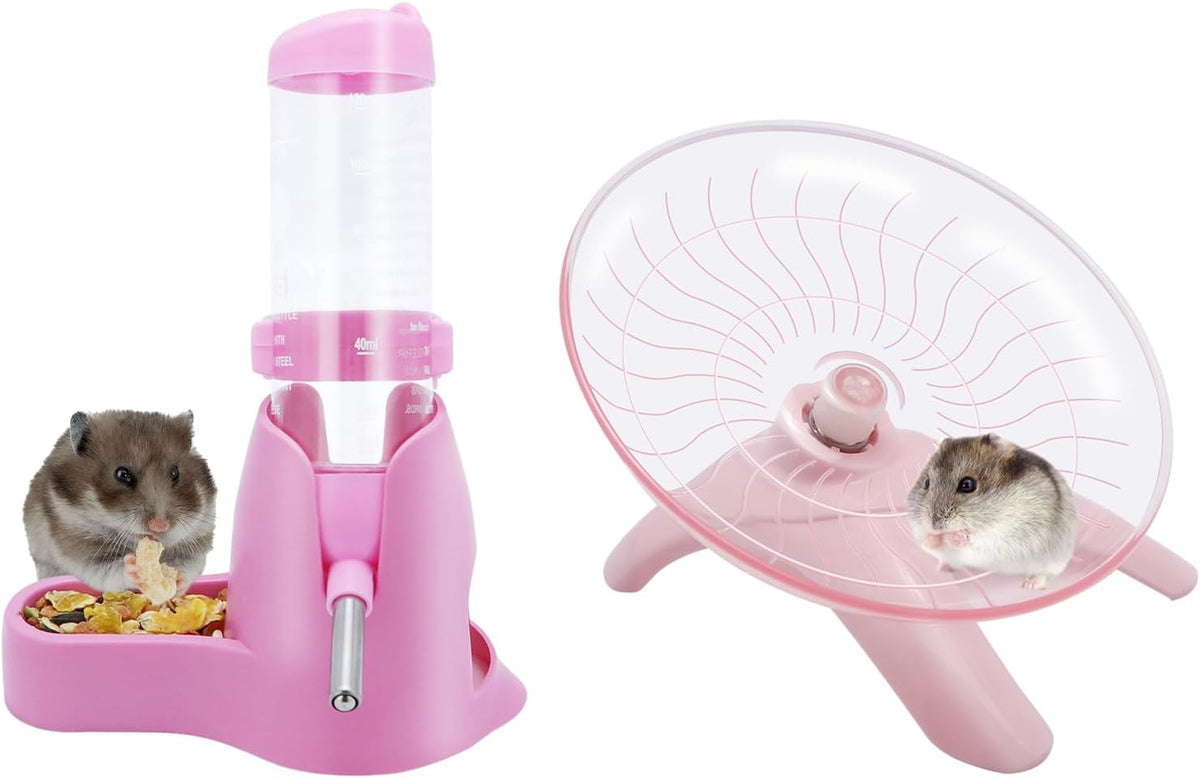 Wontee Hamster Water Bottle Water Dispenser Hamster Silent Exercise - Pink / 125ML