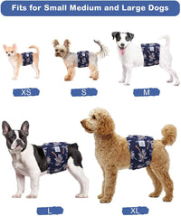 CuteBone Dog Diapers Male 4 Pack Puppy Wraps Reusable Doggie Belly - Paradise Palms / S(11"-14") - image 2
