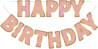 Pre-Strung Happy Birthday Banner - Rose Gold