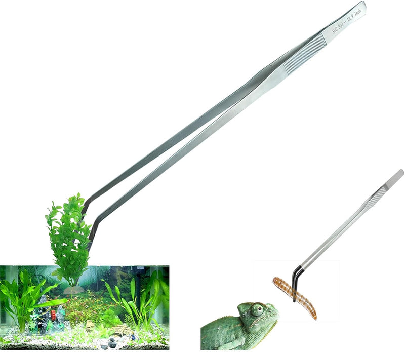 18.9 Inch Extra Long Tweezers for Aquarium - Curved (18.9 inch & 10.5 inch)
