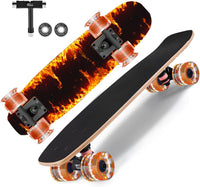Skateboards with Colorful Flashing Wheels for Beginners, Kids - X-Fire