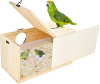 Parakeet Nesting Box Cockatiel Nesting Natural Pine Bird Nest Bird - XL(13.3*7.4*6.6inch)
