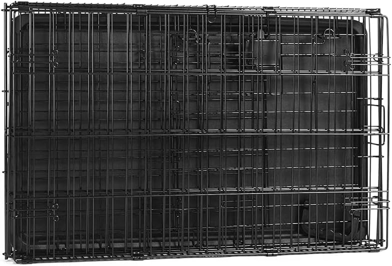 Amazon Basics Portable, Foldable Metal Wire Small Dog Crate with Removable Tray, Divider Panel - 30.0"L x 19.0"W x 21.0"H / Single Door w/ Divider - image 4