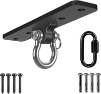 Dolibest Ceiling Mount Swing Hanger Heavy Duty Swing Set Hook - 4 Holes Ceiling Anchor With Carabiner
