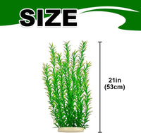 DSkoiph 2 pcs Aquarium Decor Plastic Plants Extra Large 21 Inches - Green - image 3