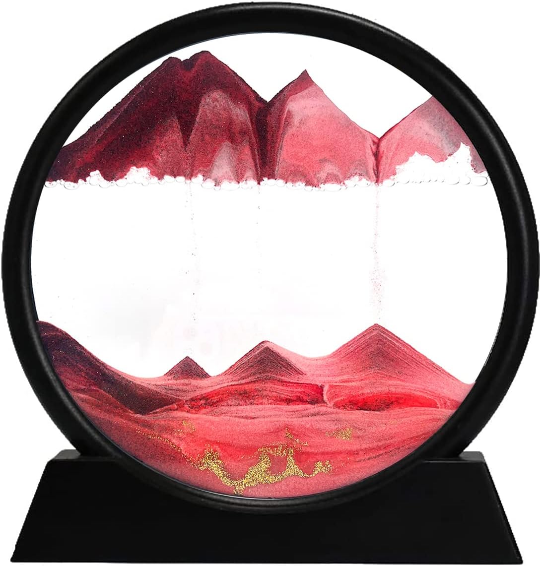 rysnwsu 3D Dynamic Sand Art Liquid Motion - Red / 7'' - image 4