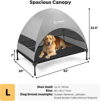 Veehoo Outdoor Dog Bed with Canopy - Black / 42.0"L x 30.0"W x 33.5"Th - image 4