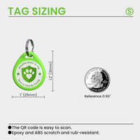 QR Code Cat Tags Personalized Small, Real-time Alerts, Pink – Essentials for Cats - 1 Pack Green / Small-1"*1.2'' - image 2