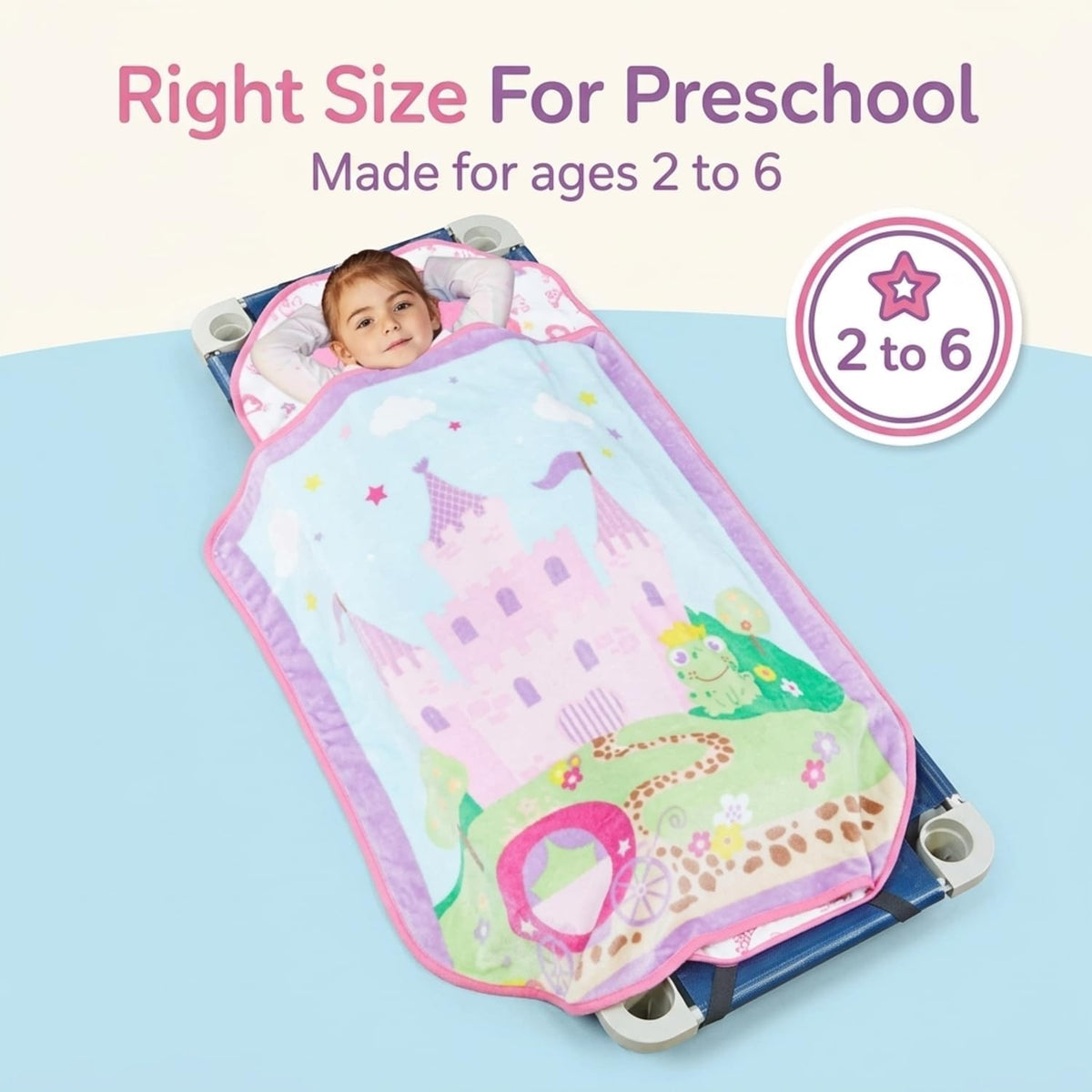 EVERYDAY KIDS Born to Dance Ballerina toddler nap mat with removable pillow and attached blanket - view 27