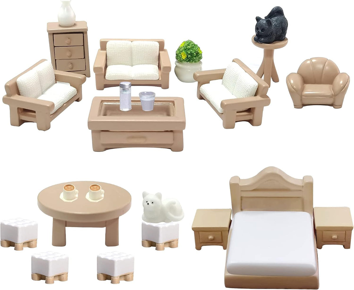 23 PCS Mini Dollhouse Furniture Resin Accessories Set – Fun for Kids & Family