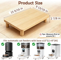 SZEE Cat Food Stand, Elevated Cat Feeder Stand for Automatic Feeder & Bowls – Essentials for Cats - Pine Wood / Larger ( 15.5" × 9.8" × 3" ) - image 2