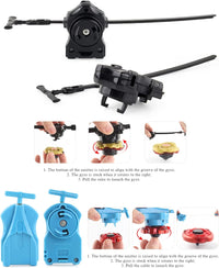 12 Metal Fusion Spinning Tops and 3 Launchers - Launcher Set - image 3