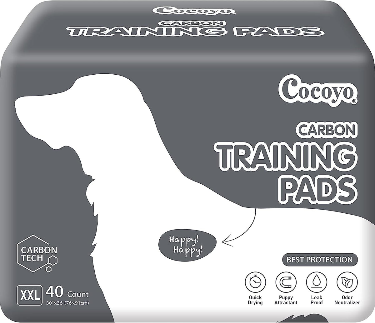COCOYO extra large black dog training pads with activated carbon