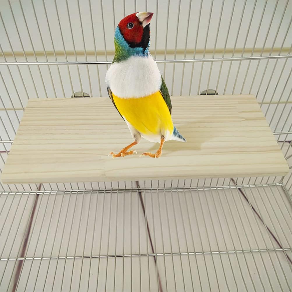 3Pcs Pet Parrot Bird Cage Perches Square Wooden Stand Platform Budgie - image 2
