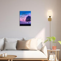 Christian Tree Wall Art I Can Do All Things Canvas Wall Decor Prints Framed Painting Purple Pictures Gifts Artwork for Bathroom Bedroom 12"x16"