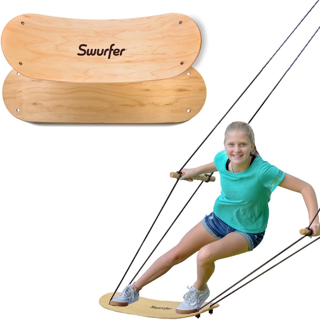 Swurfer Stand Up TreeSkate Outdoor Swing - Brown/Green