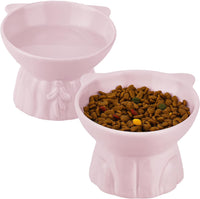 Elevated Cat Bowls 2-Pack - Pink Cat Bowls