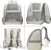 Texsens Innovative Traveler Bubble Backpack Pet Carriers for Cats - Creamy White - image 3