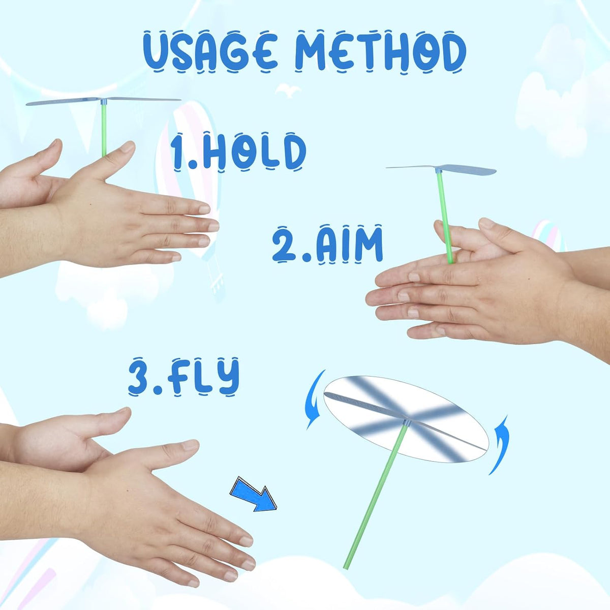 50set Flying Helicopter Toys Set, 50 Propeller+ 50 Rod - image 4