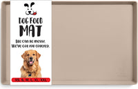 DogBuddy Dog Food Mat, Waterproof Silicone Pet Bowl Mats with Raised Edge – Essentials for Dogs - XX-Large: 32" x 24" / Taupe