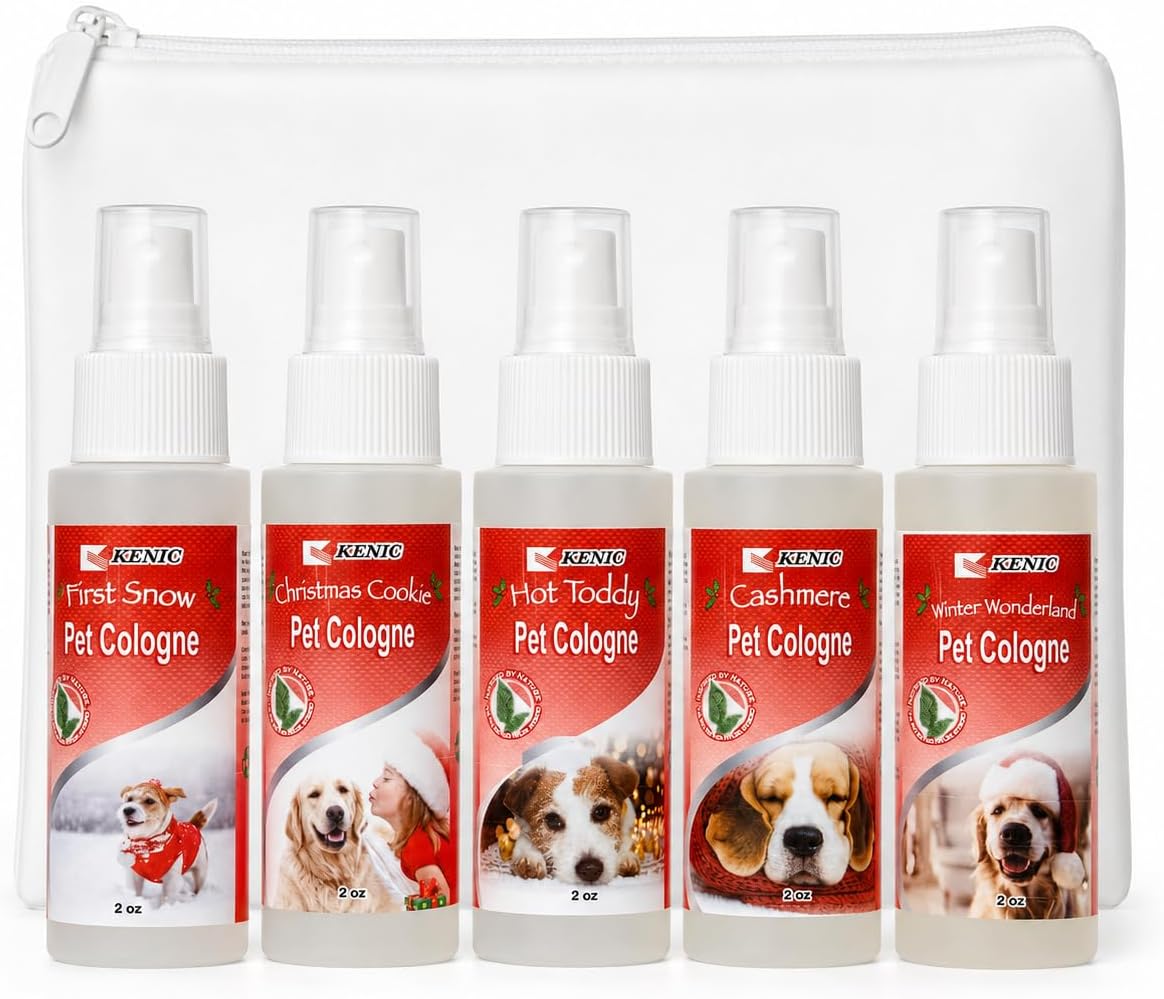 Pet Cologne, Long Lasting Scented Dog & Cat Deodorizing Spray - Holiday Variety Pack