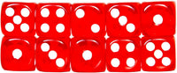 SmartDealsPro 10-Pack D6 Six Sided 16mm Transparent Dice Die for DND - Red Translucent - image 4