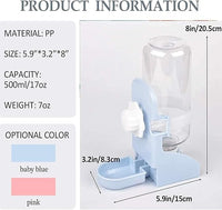 kathson 2PCS Rabbit Water Bottle, 17oz Hanging Water Fountain Automatic Dispenser No Leak WaterFeeder for Bunny Chinchilla Guinea Pig Hedgehog Ferret