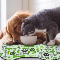 Dog Food Mats for Floors Waterproof - Green / 19"L x 12"W - image 4