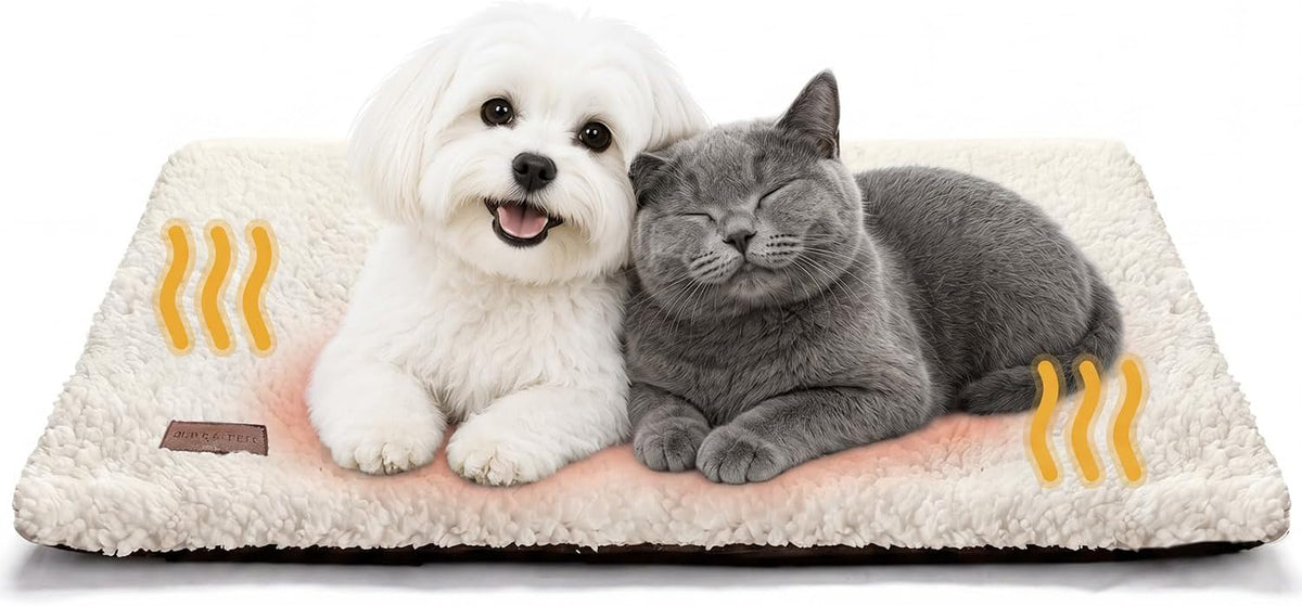 Mora Pets Self Warming Cat Bed Self Heating Cat Dog Mat Pet Pad - 35"L x 23.6"W x 1.0"Th / Beige