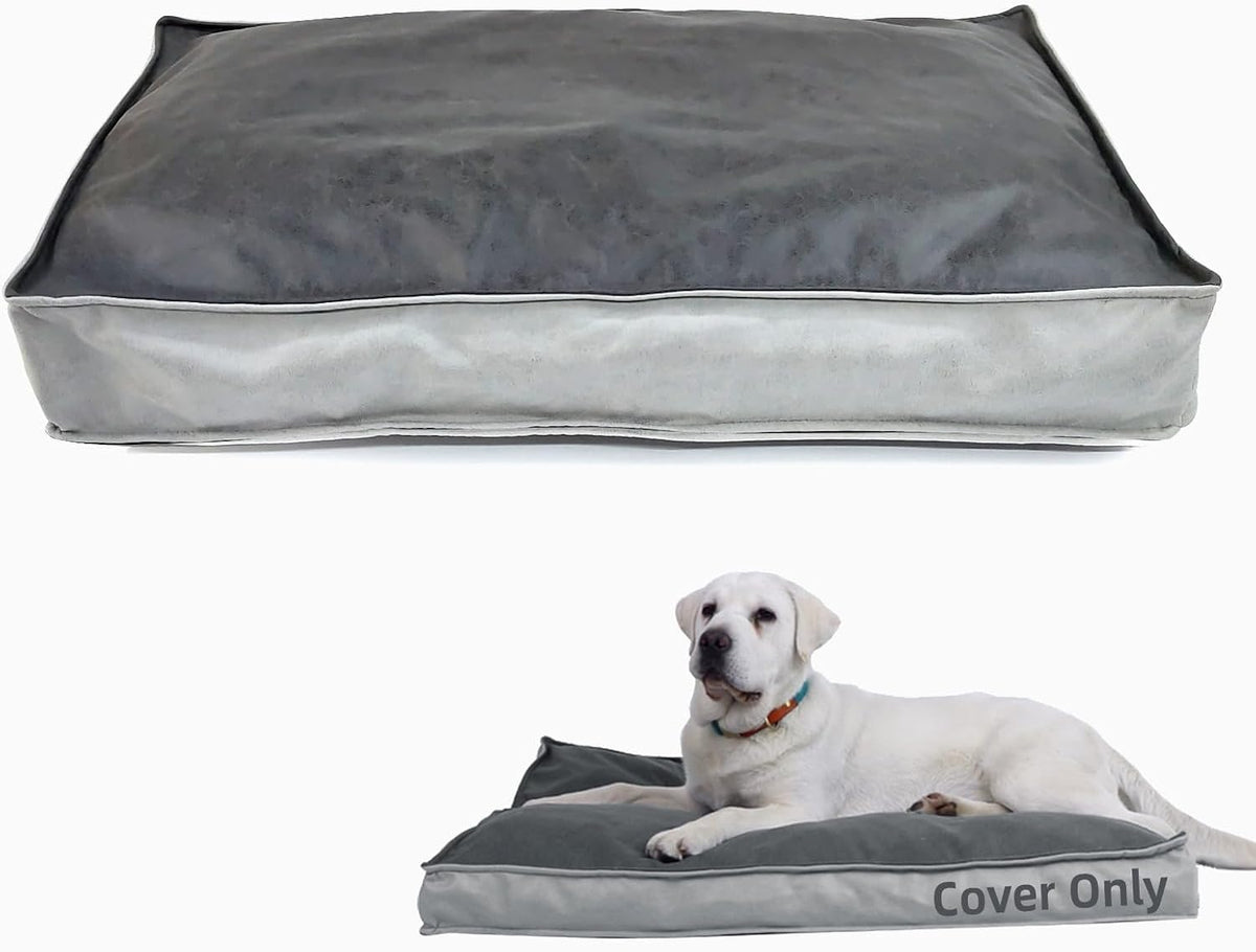 Dog Bed Covers Replacement Washable - 47"L x 29"W x 4"Th / Grey
