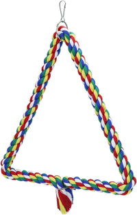 Bird Triangle Rope Swing Colorful Perch Chewing Toy for Parrots - M - image 3