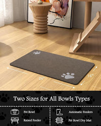 Pet Feeding Mat-Absorbent Dog Mat for Food and Water Bowl-No Stains Quick Dry Water Dispenser Mat-Dog Accessories Pet Supplies-Bowl for Messy Drinkers（Brown,16"x24"