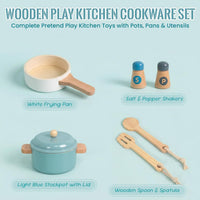 Premium Toddler Play Kitchen Toys, Wooden Kitchen Accessories – Fun for Kids & Family - Blue - image 3