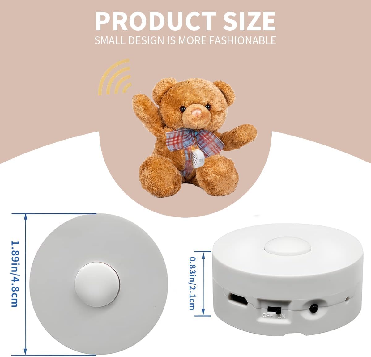 XLW voice recorder for plush toys, small white round recordable sound module - view 6